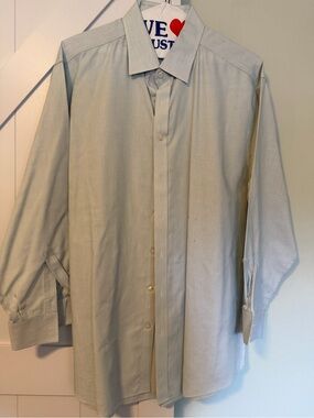 Charles Tyrwhitt Men's Pale Green Dress Shirt - Spread Collar
